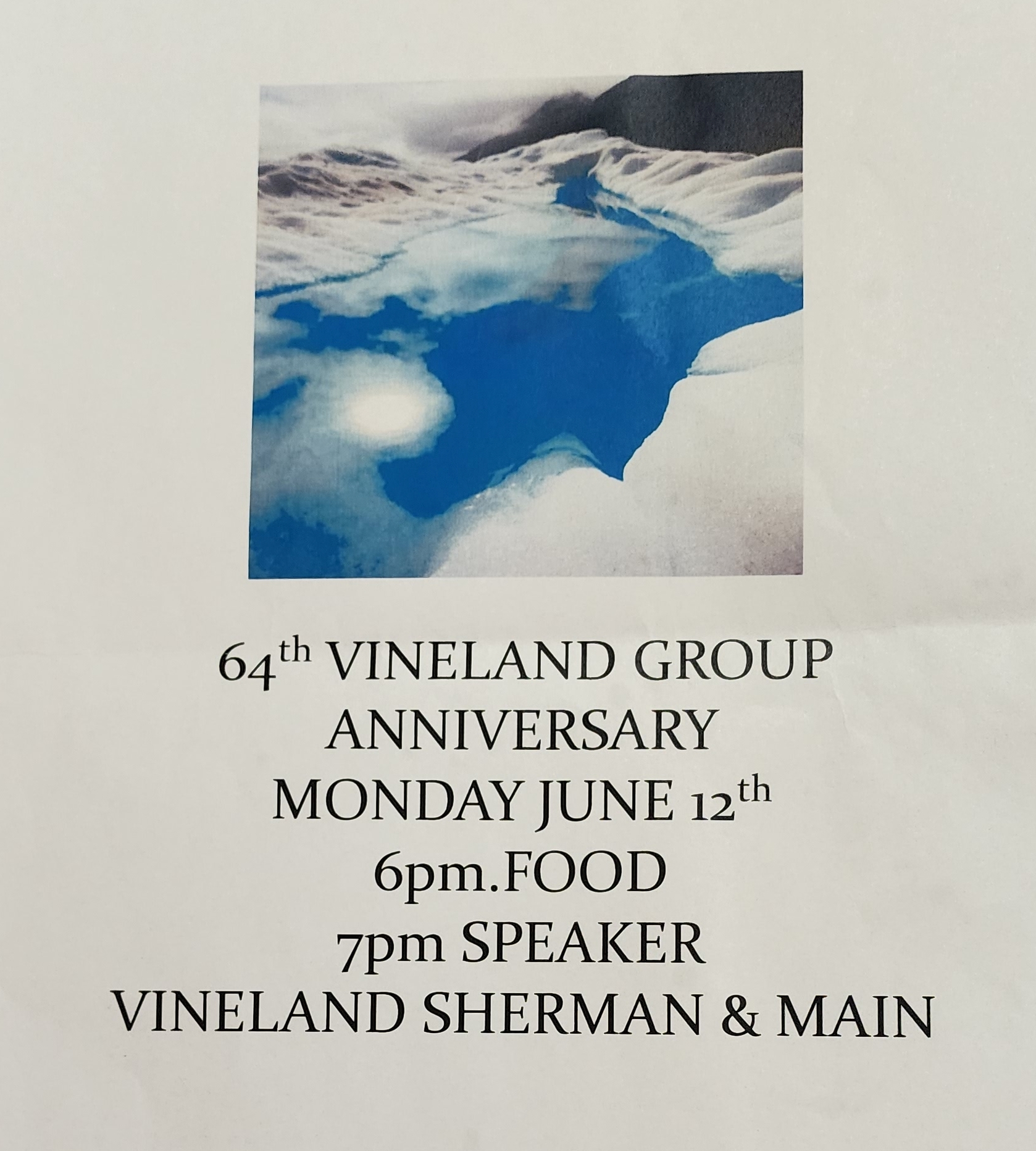 Vineland Group 64th Anniversary flyer